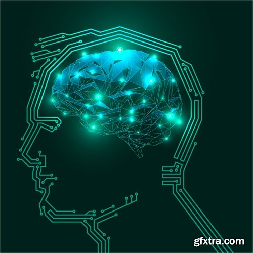 Collection of human brain infographics vector image 25 EPS