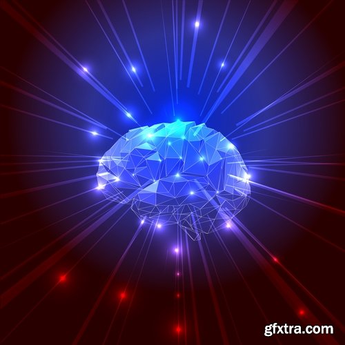 Collection of human brain infographics vector image 25 EPS