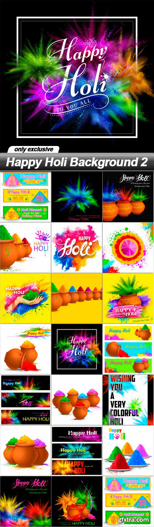 Happy Holi Background 2 - 20 EPS