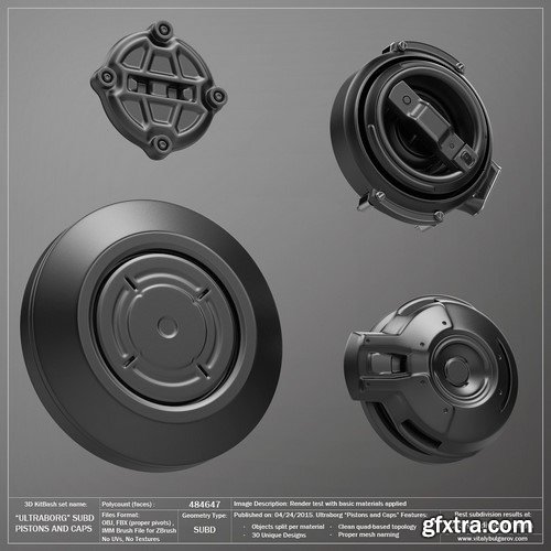 3D MODEL - ULTRABORG SUBD  - Piston Caps Pack