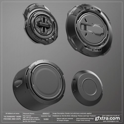 3D MODEL - ULTRABORG SUBD  - Piston Caps Pack