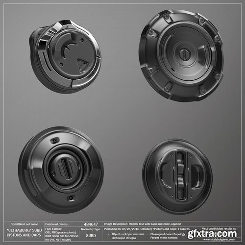 3D MODEL - ULTRABORG SUBD  - Piston Caps Pack