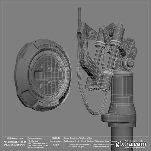 3D MODEL - ULTRABORG SUBD  - Piston Caps Pack