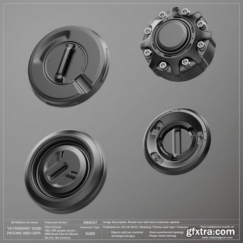 3D MODEL - ULTRABORG SUBD  - Piston Caps Pack