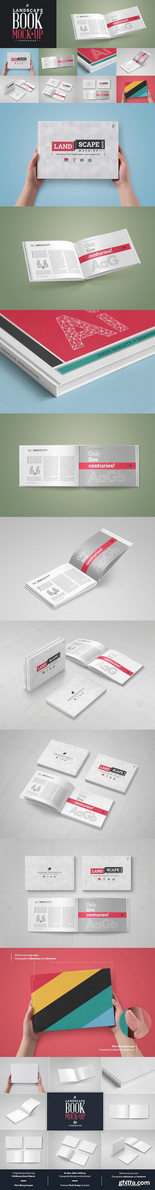 CM - Landscape Book Mock-Up Set 580946