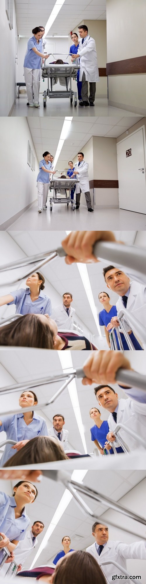 Medics with woman on hospital