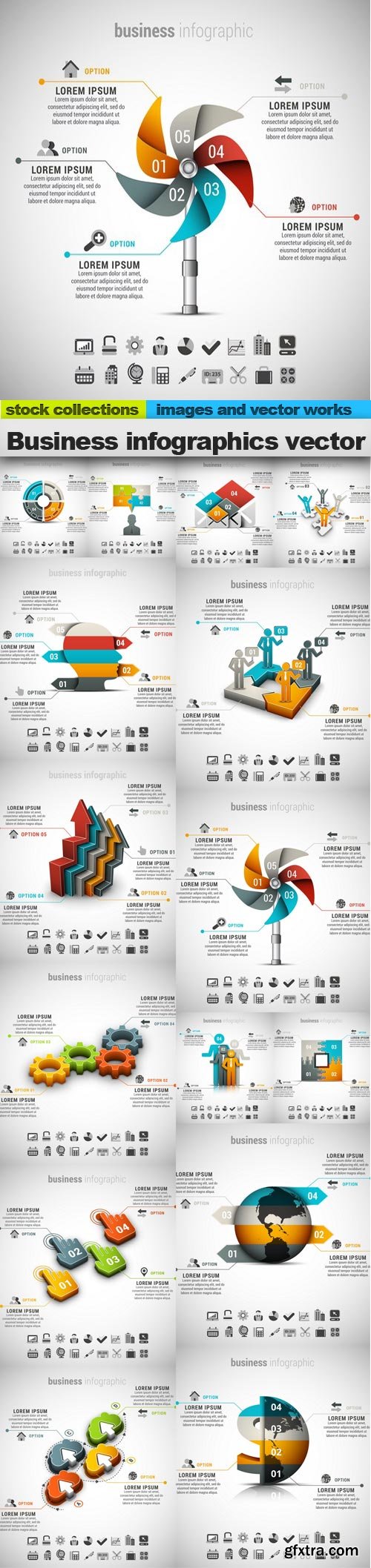 Business infographics vector 2, 15 x EPS