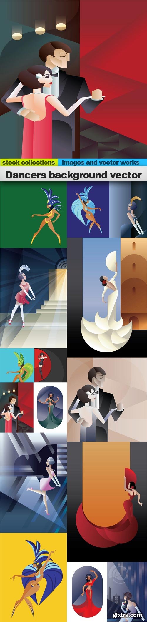 Dancers background vector, 15 x EPS