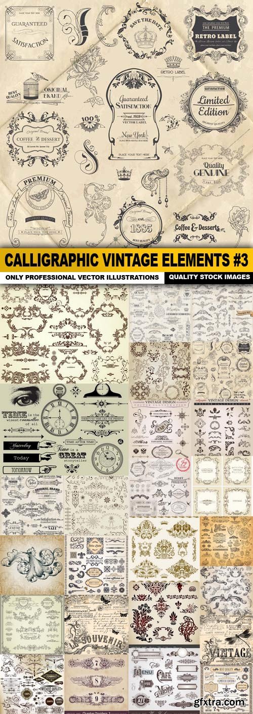 Calligraphic Vintage Elements #3 - 25 Vector