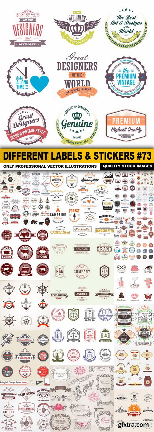 Different Labels &amp; Stickers #73 - 25 Vector