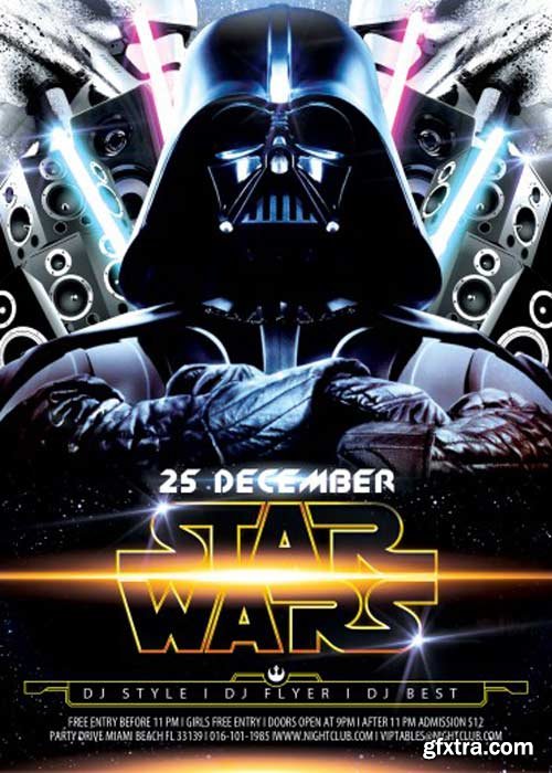 Star Wars Party V2 Flyer PSD Template + Facebook Cover