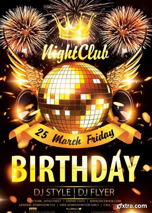 Night Club Birthday V2 PSD Flyer Template