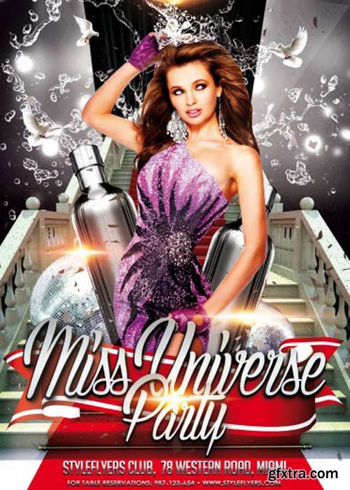 Miss Universe Flyer PSD Template + Facebook Cover