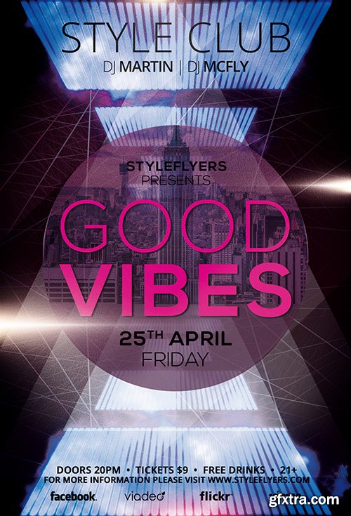 Good Vibes PSD Flyer Template + Facebook Cover