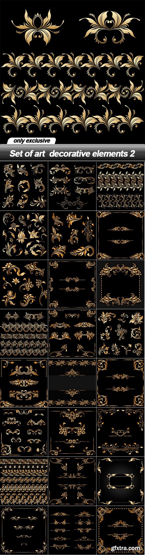 Set of art  decorative elements 2 - 25 EPS