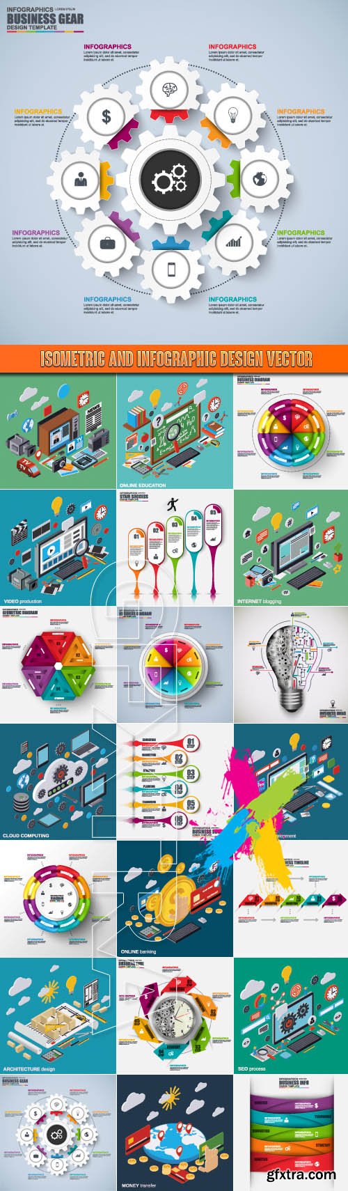 Isometric and infographic design vector