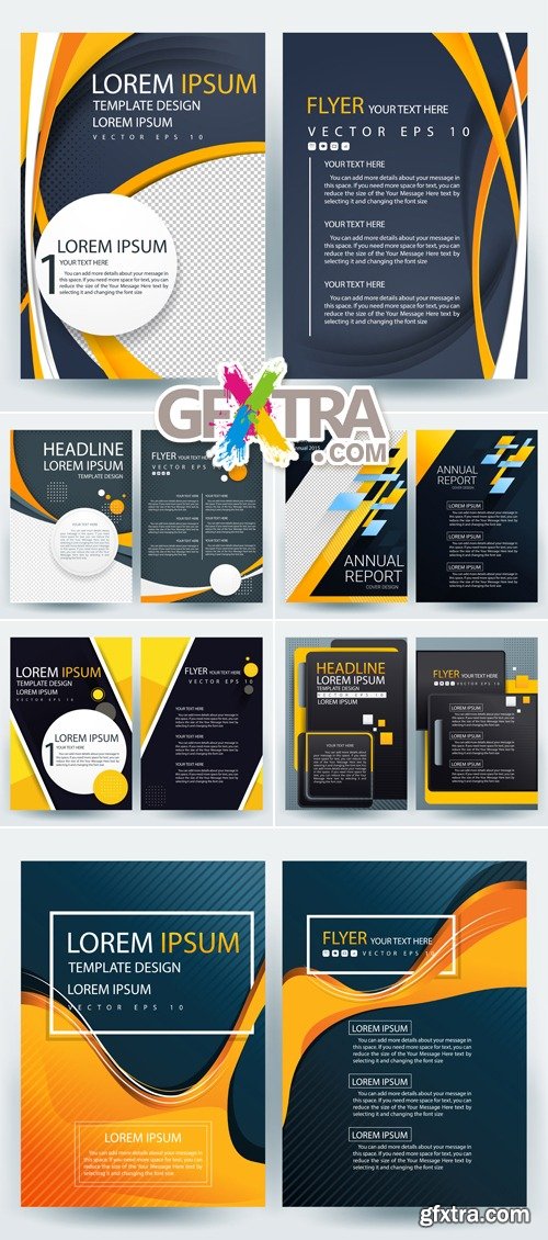 Abstract Business Brochure Templates Vector