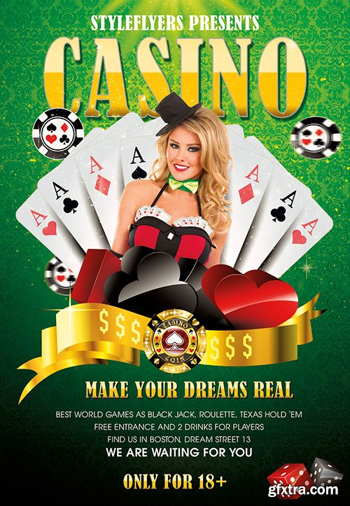 Casino PSD Flyer Template + Facebook Cover