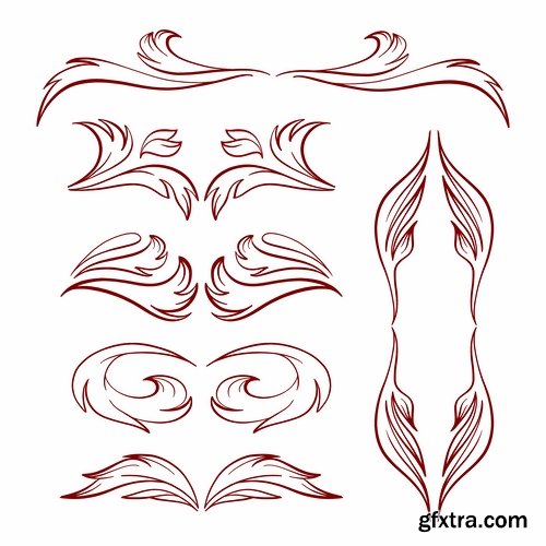 Collection of calligraphic design elements vector picture monogram 25 EPS