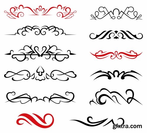 Collection of calligraphic design elements vector picture monogram 25 EPS