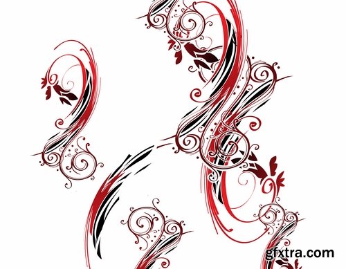 Collection of calligraphic design elements vector picture monogram 25 EPS