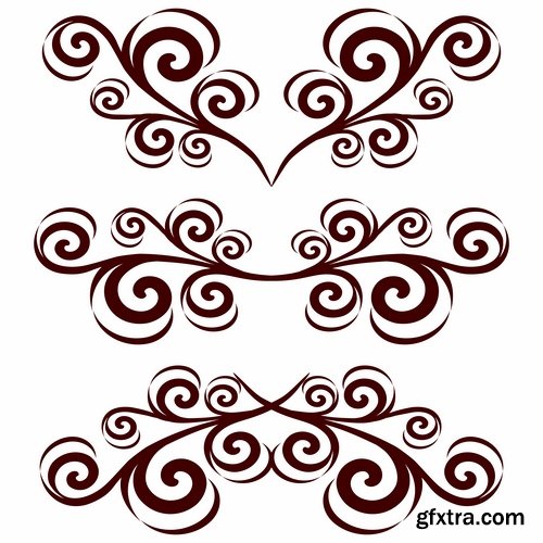 Collection of calligraphic design elements vector picture monogram 25 EPS