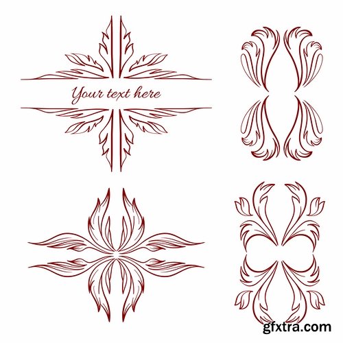 Collection of calligraphic design elements vector picture monogram 25 EPS