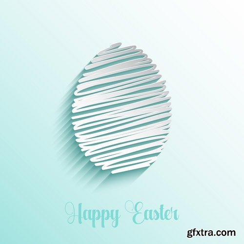 Collection of Easter eggs easter bunny card banner vector image 25 EPS