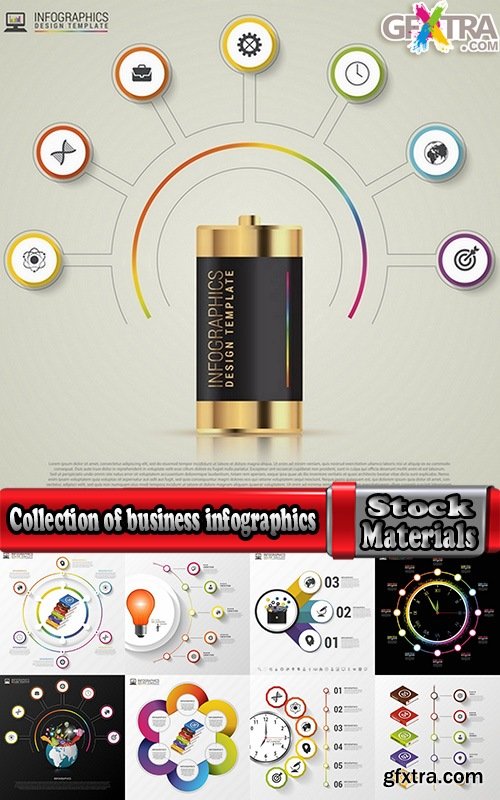 Collection of business infographics vector image 25 EPS