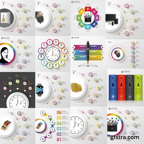 Collection of business infographics vector image 25 EPS