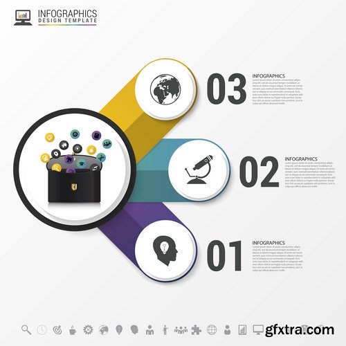 Collection of business infographics vector image 25 EPS