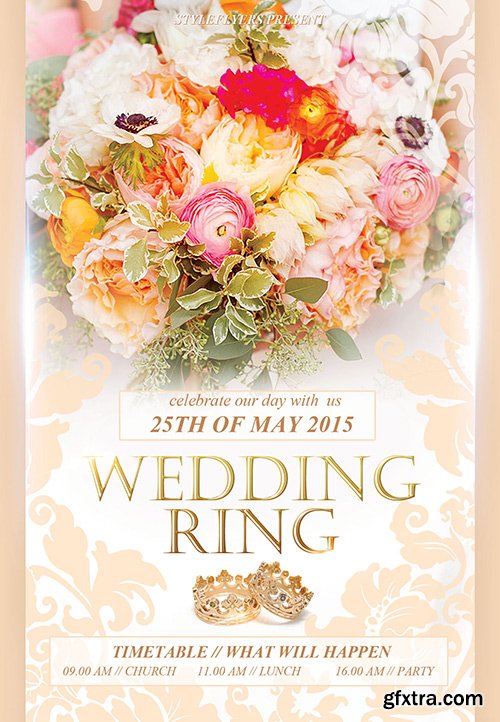 Wedding Ring PSD Flyer Template + Facebook Cover