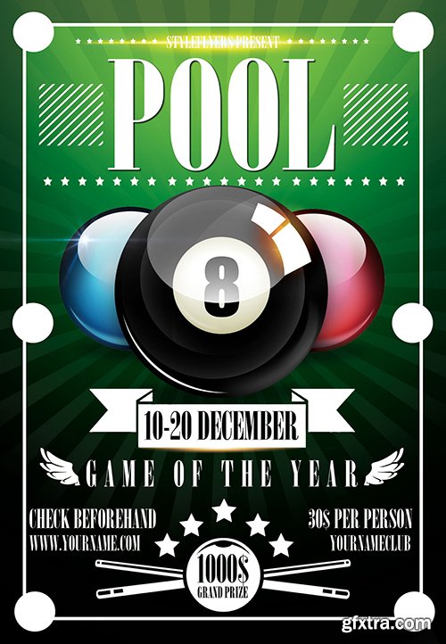 Pool PSD Flyer Template + Facebook Cover