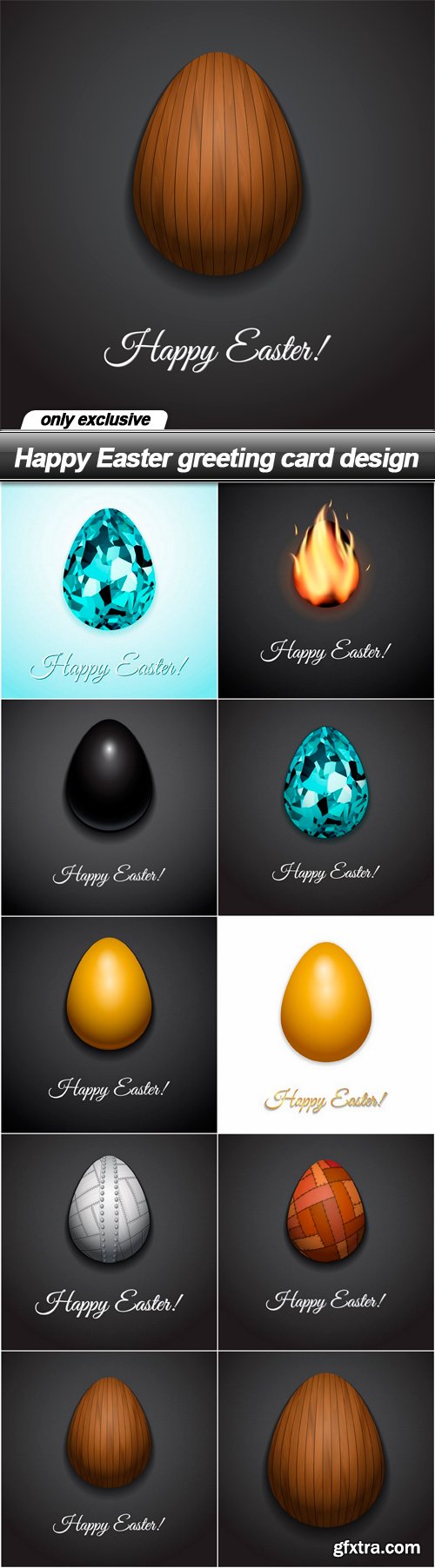 Happy Easter greeting card design - 10 EPS