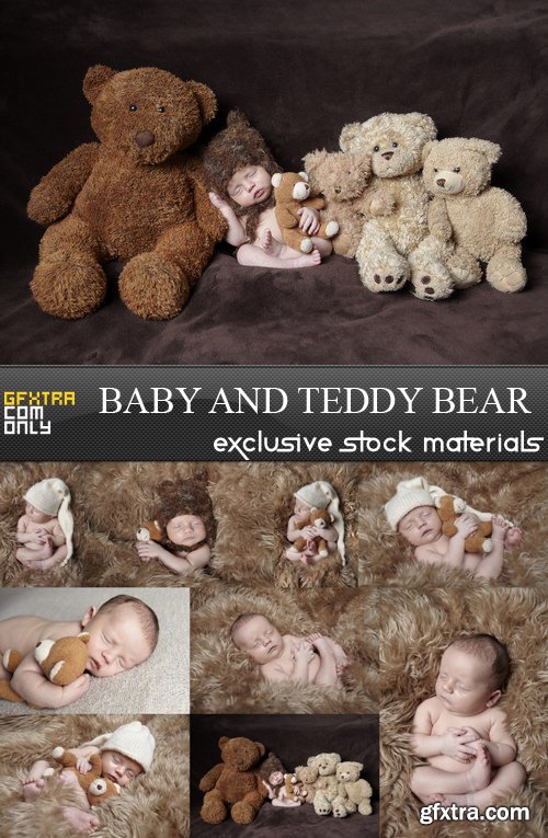 Baby and Teddy Bear - 9 UHQ JPEG