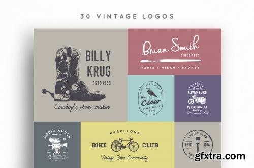 CreativeMarket 30 Vintage Logos 261597