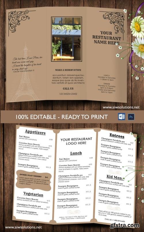 CreativeMarket Food Menu Template 596645