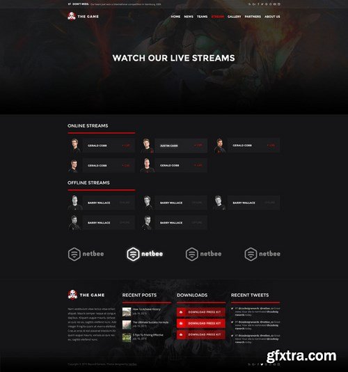 CM - The Game - eSport PSD Gaming Template 576257