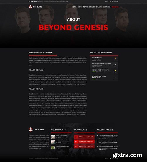 CM - The Game - eSport PSD Gaming Template 576257