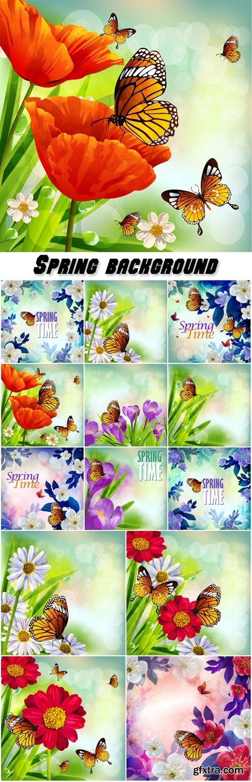 Spring background, beautiful flowers