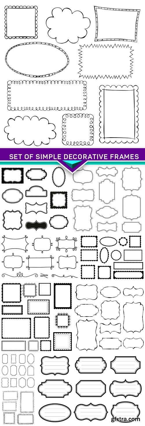 Set of simple decorative frames 10x EPS