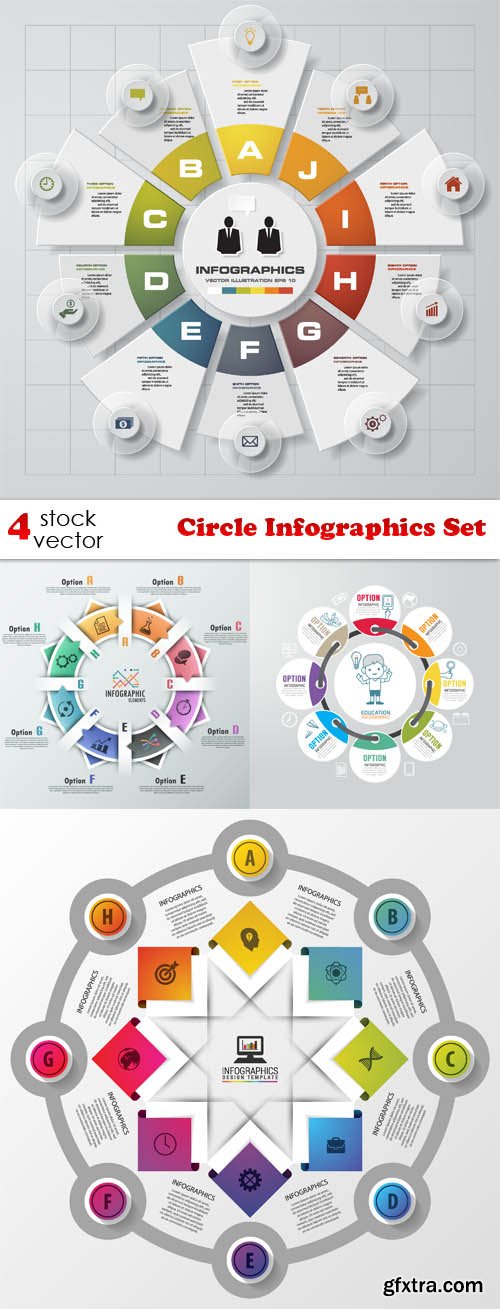 Vectors - Circle Infographics Set