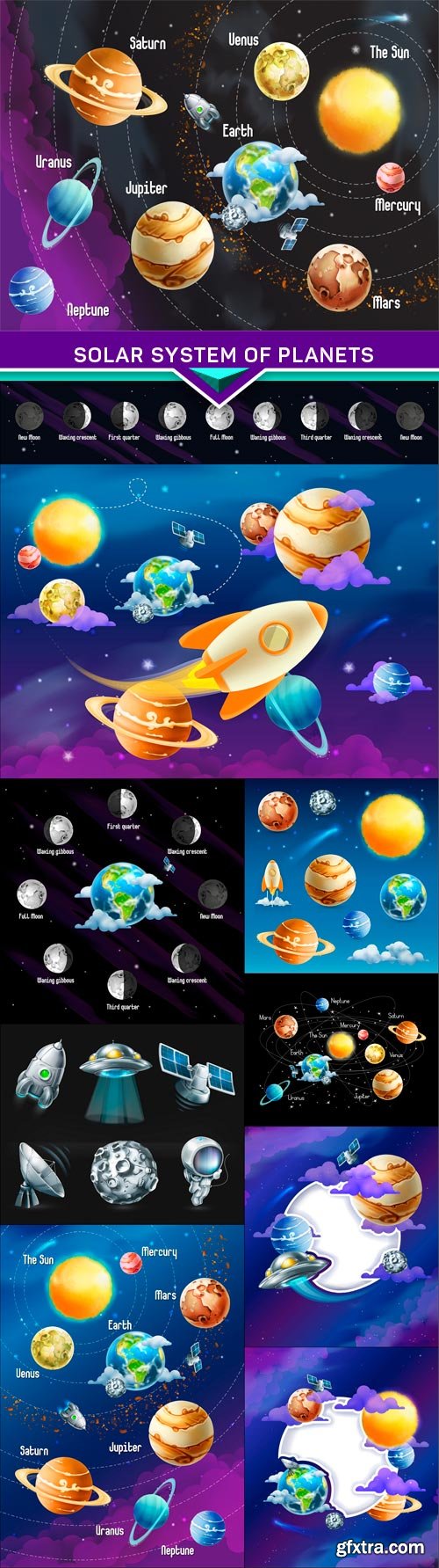 Solar system of planets 10x EPS