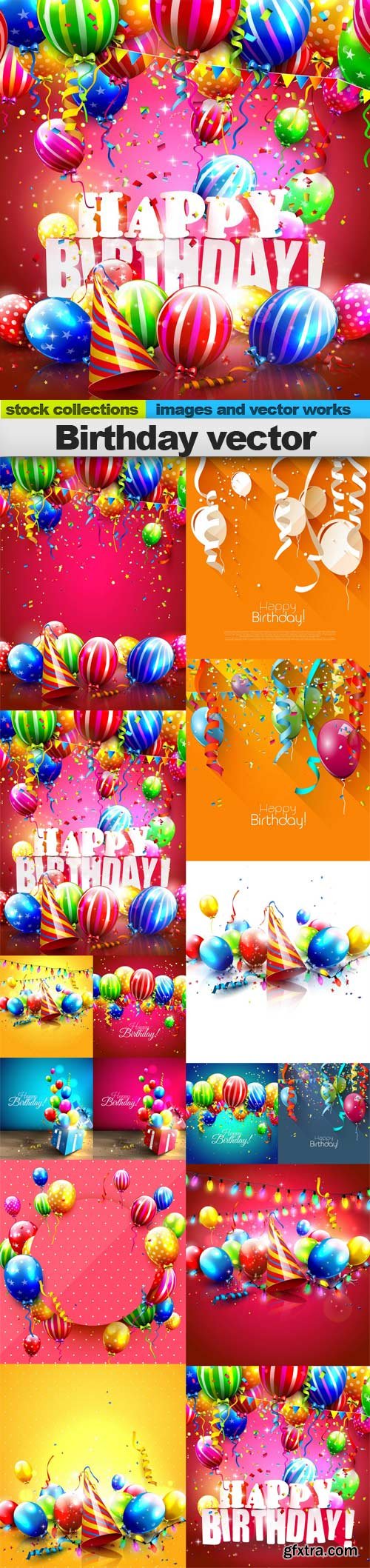 Birthday vector, 15 x UHQ JPEG