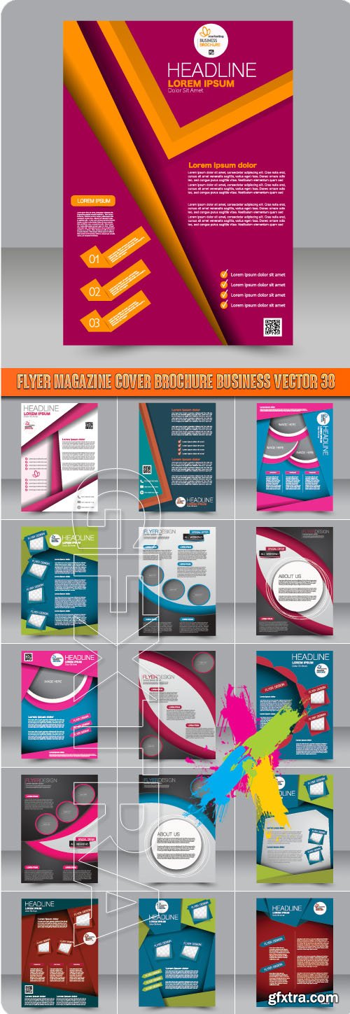 Flyer magazine cover brochure business vector 38