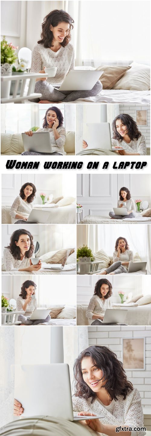 Woman working on a laptop