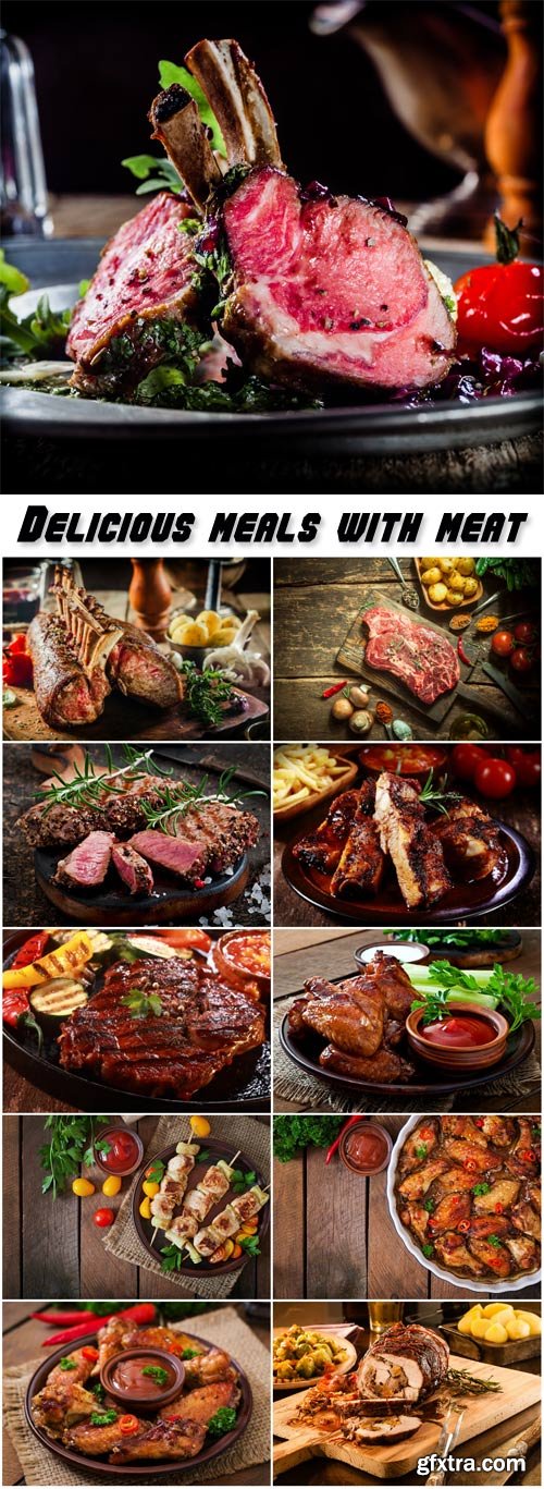 Delicious meals with meat