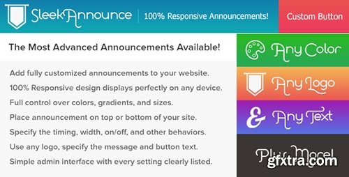 CodeCanyon - SleekAnnounce v1.0 - Responsive Announcements and Cookie Notifications - 14014898