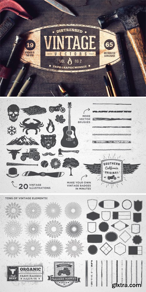 CM 303018 - Distressed Vintage Badge Kit Vol 2