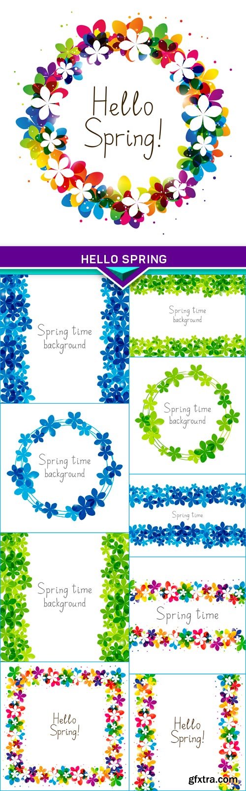 Spring floral border with place for Your text 10x EPS